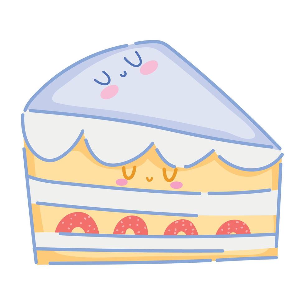 pastel de postre kawaii vector