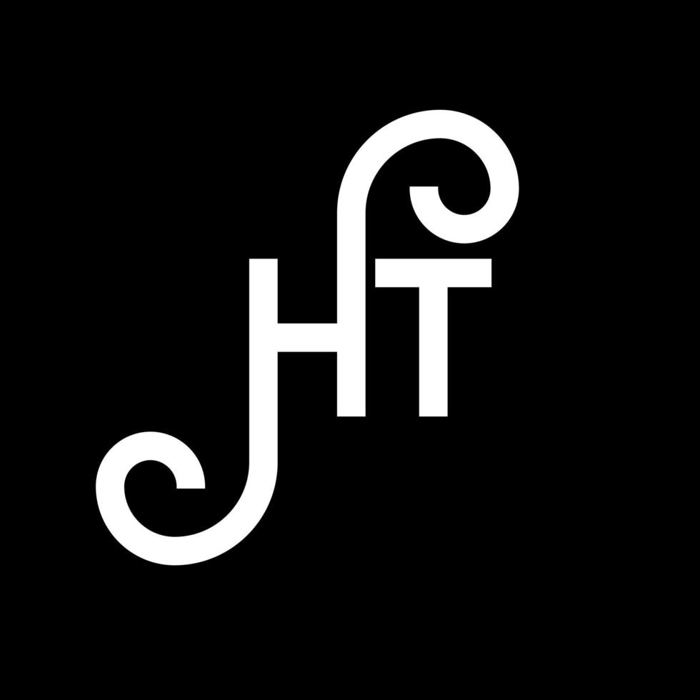 HT letter logo design on black background. HT creative initials letter logo concept. ht letter design. HT white letter design on black background. H T, h t logo vector