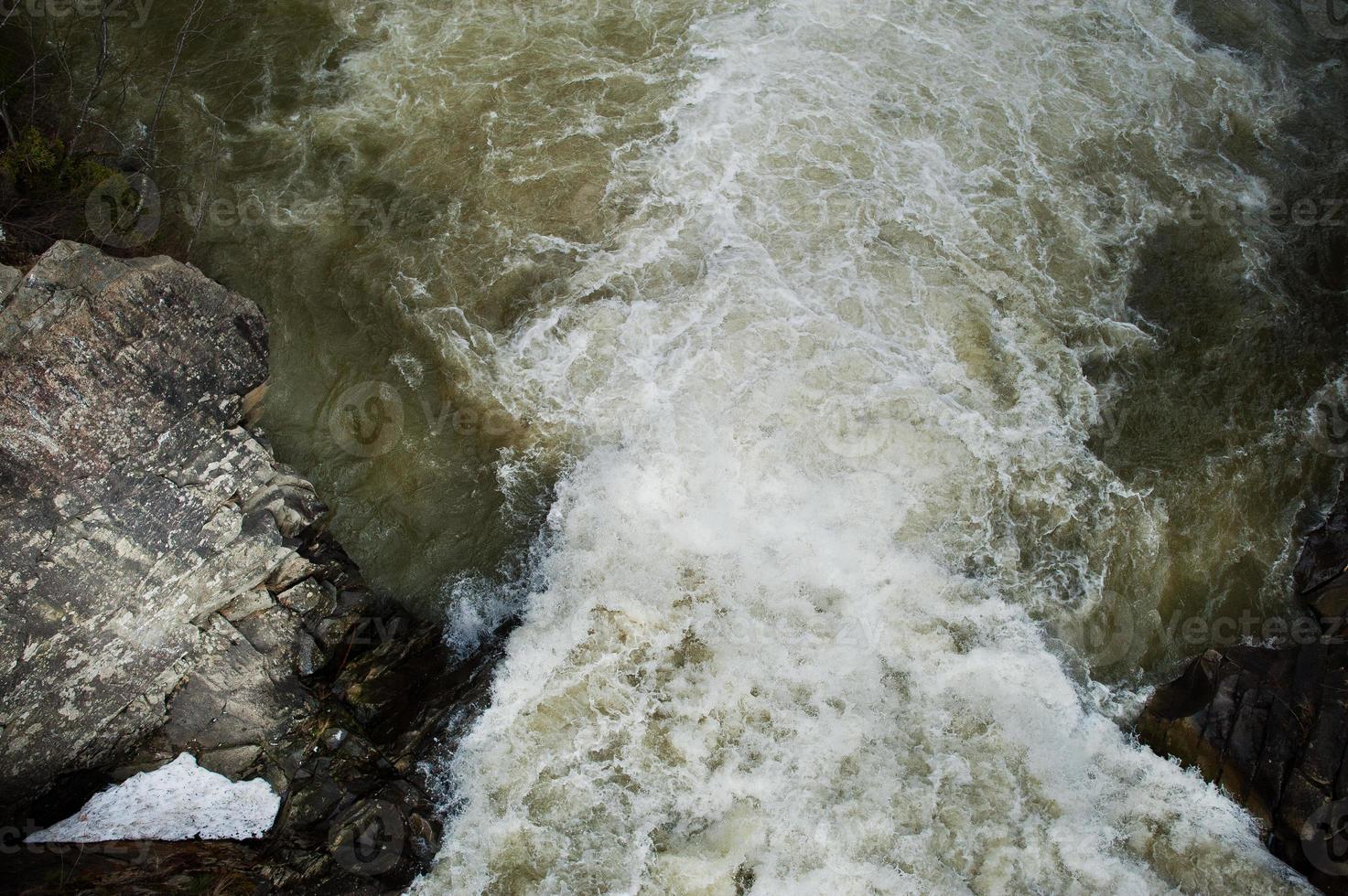 Incredible and stormy Prut river at Carpathian mountains, Jaremcze resort, Ukraine, Europe. photo