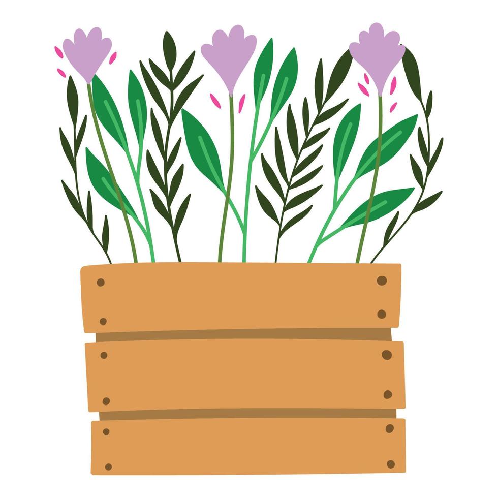 plantación de flores de jardinería vector