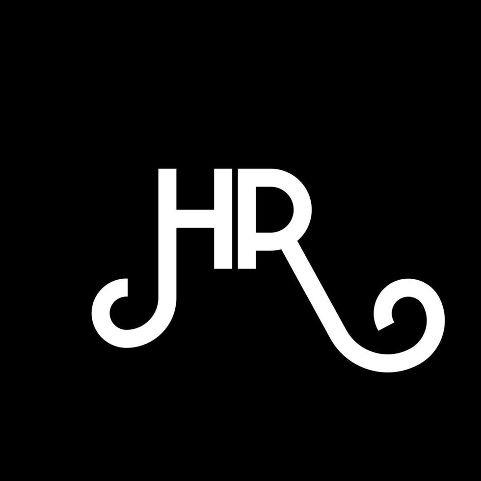 HR letter logo design on black background. HR creative initials letter logo concept. hr letter design. HR white letter design on black background. H R, h r logo vector