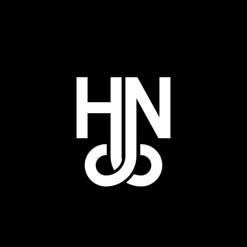 HN letter logo design on black background. HN creative initials letter logo concept. hn letter design. HN white letter design on black background. H N, h n logo vector