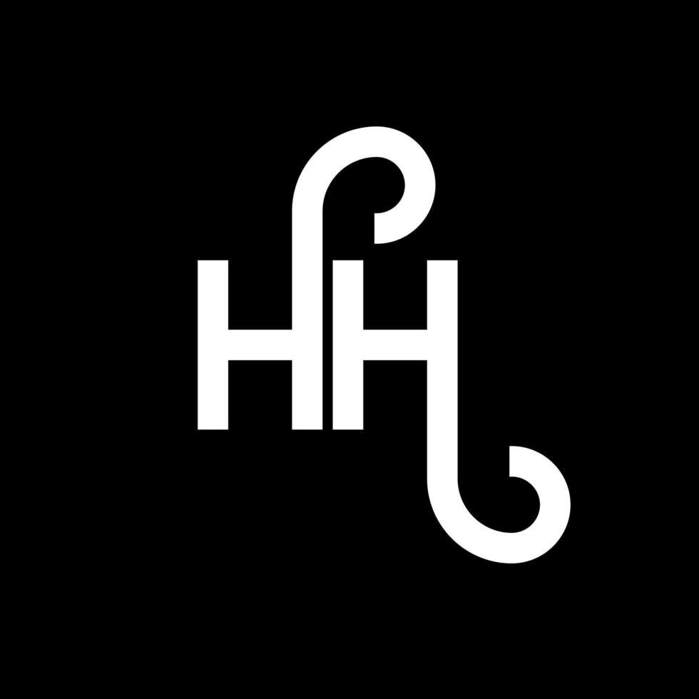 HH letter logo design on black background. HH creative initials letter logo concept. hh letter design. HH white letter design on black background. H H, h H logo vector