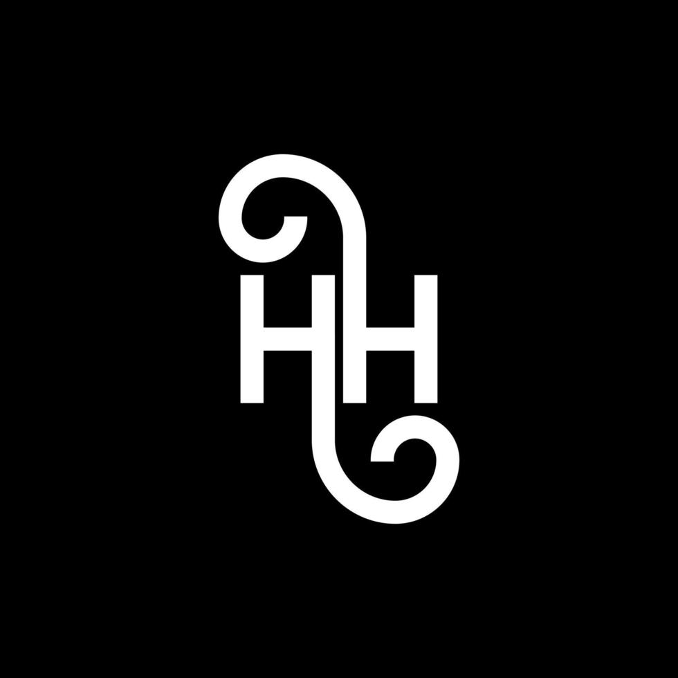 diseño del logotipo de la letra hh sobre fondo negro. concepto de logotipo de letra de iniciales creativas hh. diseño de letra hh. hh diseño de letras blancas sobre fondo negro. logotipo de hh, hh vector