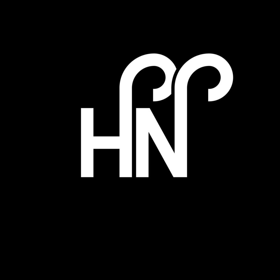 HN letter logo design on black background. HN creative initials letter logo concept. hn letter design. HN white letter design on black background. H N, h n logo vector