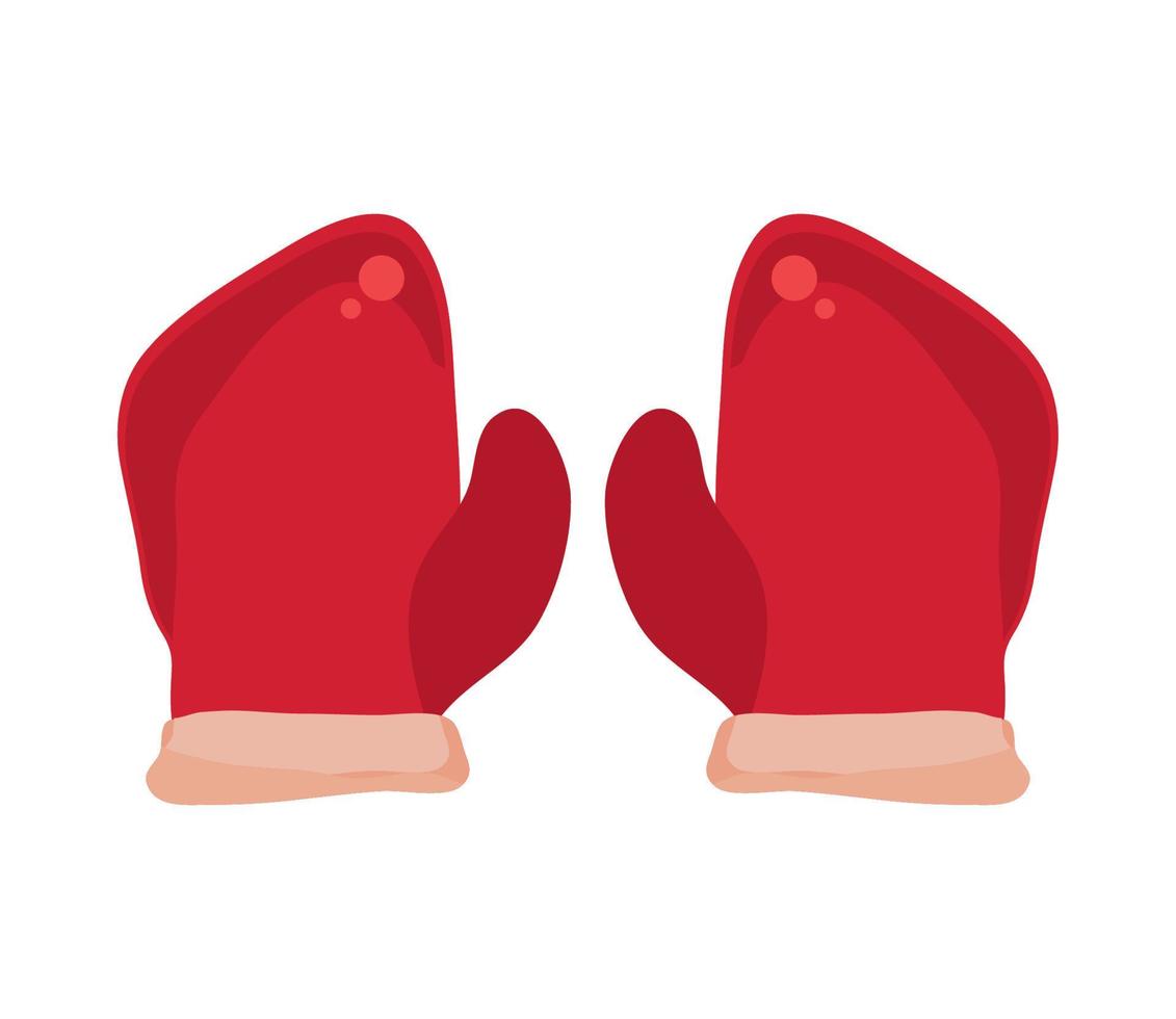 red mittens warm vector