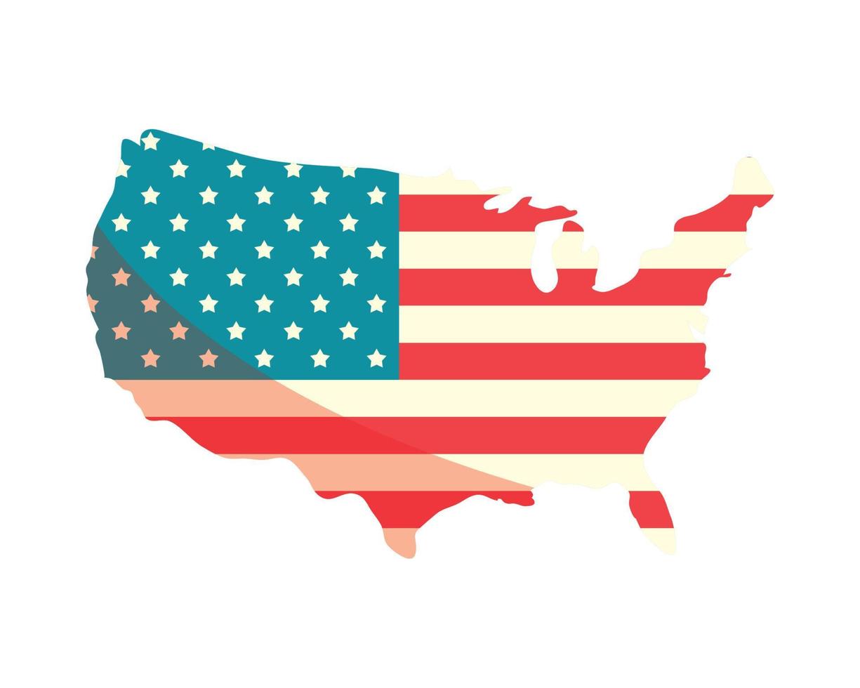 USA map with flag vector