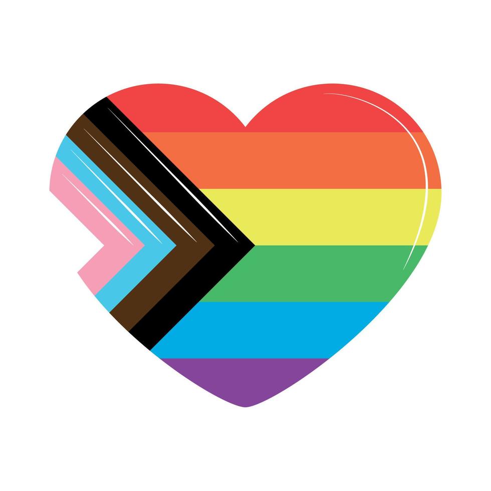 progreso del corazón del arco iris lgbt vector