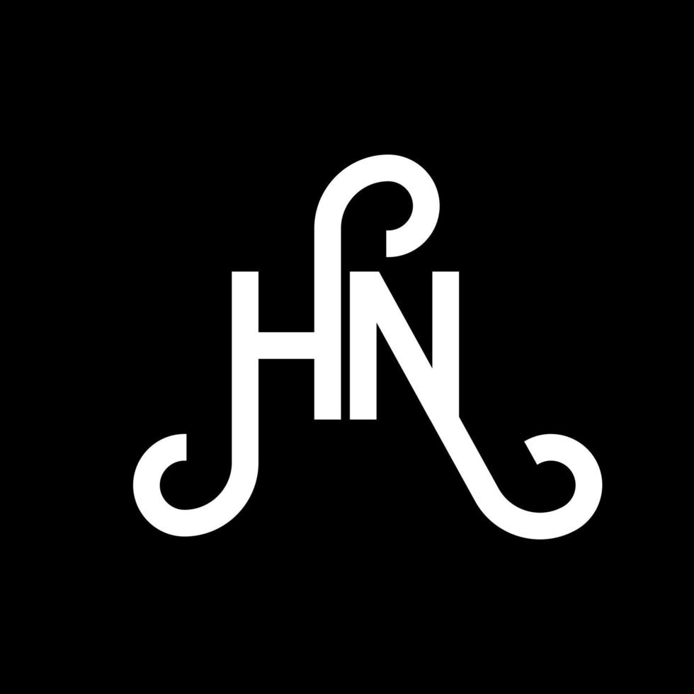 HN letter logo design on black background. HN creative initials letter logo concept. hn letter design. HN white letter design on black background. H N, h n logo vector