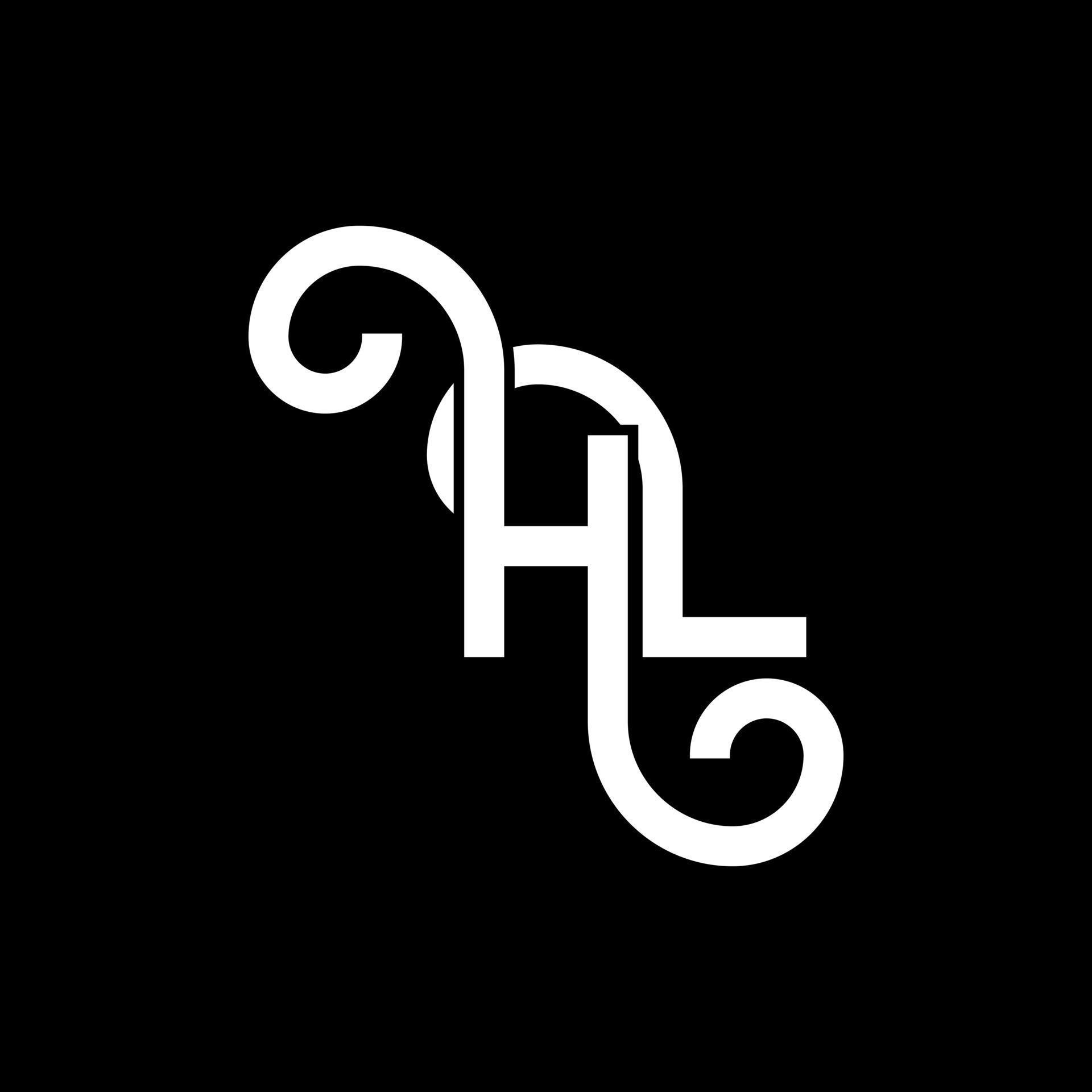 diseño del logotipo de la letra hl sobre fondo negro. hl concepto de ...