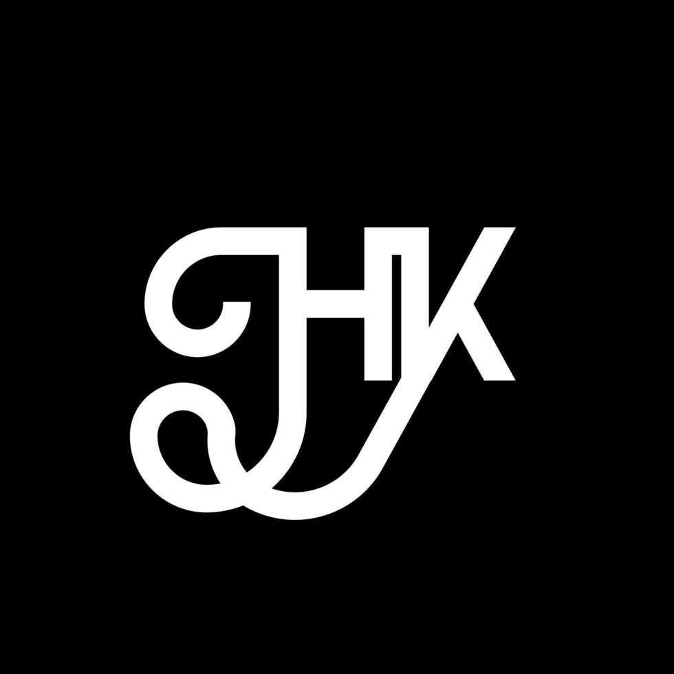 HK letter logo design on black background. HK creative initials letter logo concept. hh letter design. HK white letter design on black background. H K, h k logo vector
