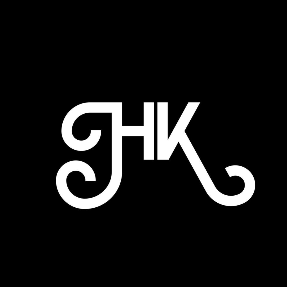 HK letter logo design on black background. HK creative initials letter logo concept. hh letter design. HK white letter design on black background. H K, h k logo vector