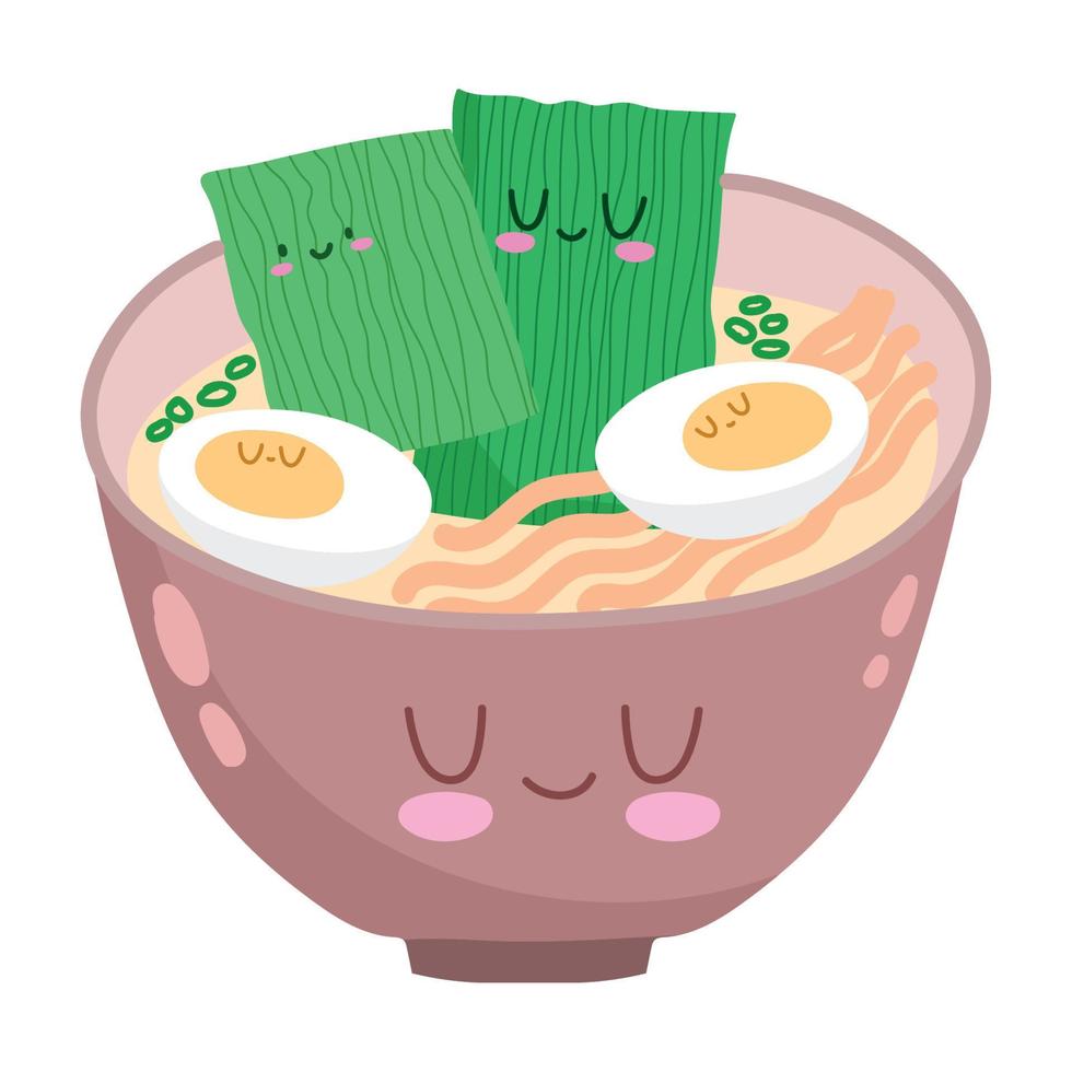 soup kawaii food vector