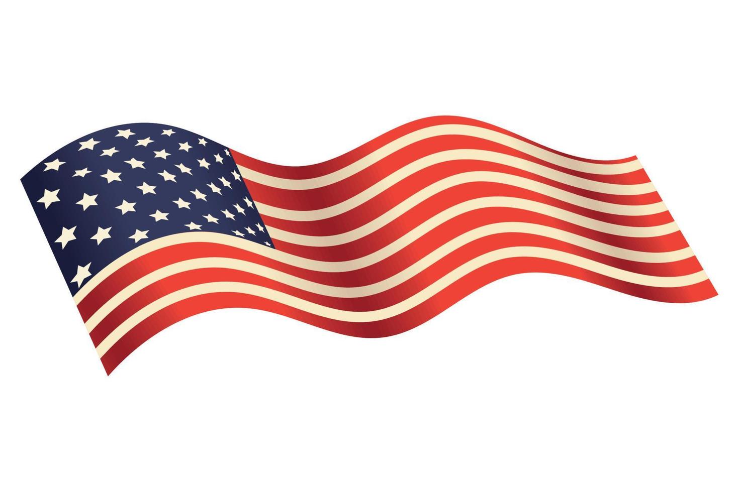 waving american flag vector