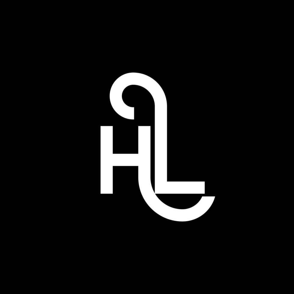 diseño del logotipo de la letra hl sobre fondo negro. hl concepto de logotipo de letra inicial creativa. diseño de letra hl. hl diseño de letras blancas sobre fondo negro. logotipo de hl, hl vector