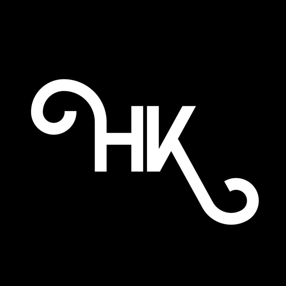 HK letter logo design on black background. HK creative initials letter logo concept. hh letter design. HK white letter design on black background. H K, h k logo vector