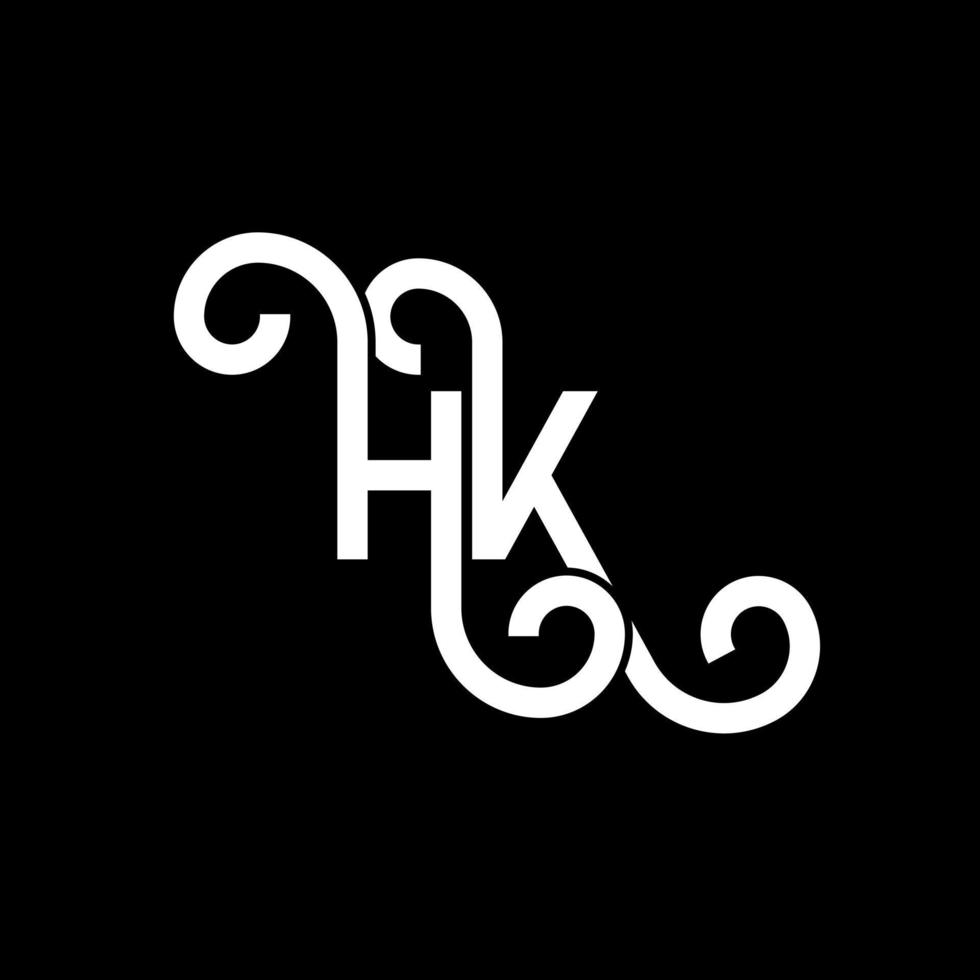 HK letter logo design on black background. HK creative initials letter logo concept. hh letter design. HK white letter design on black background. H K, h k logo vector