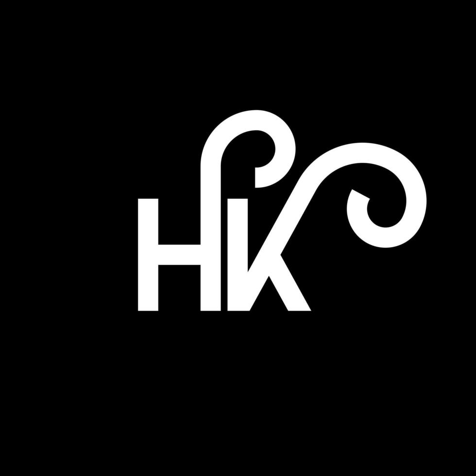 HK letter logo design on black background. HK creative initials letter logo concept. hh letter design. HK white letter design on black background. H K, h k logo vector