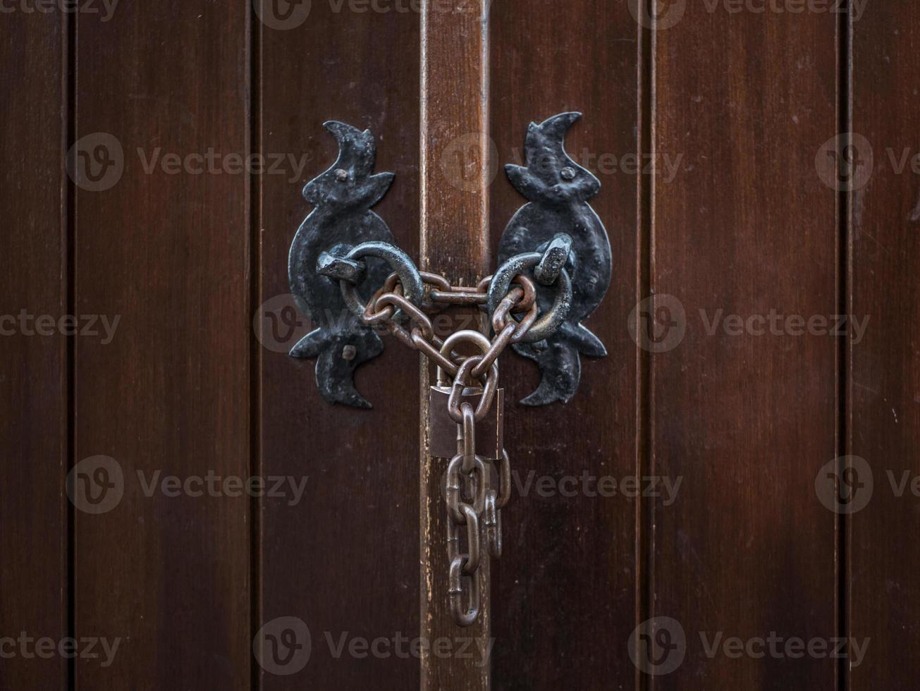 the lock on the old door of the Church photo