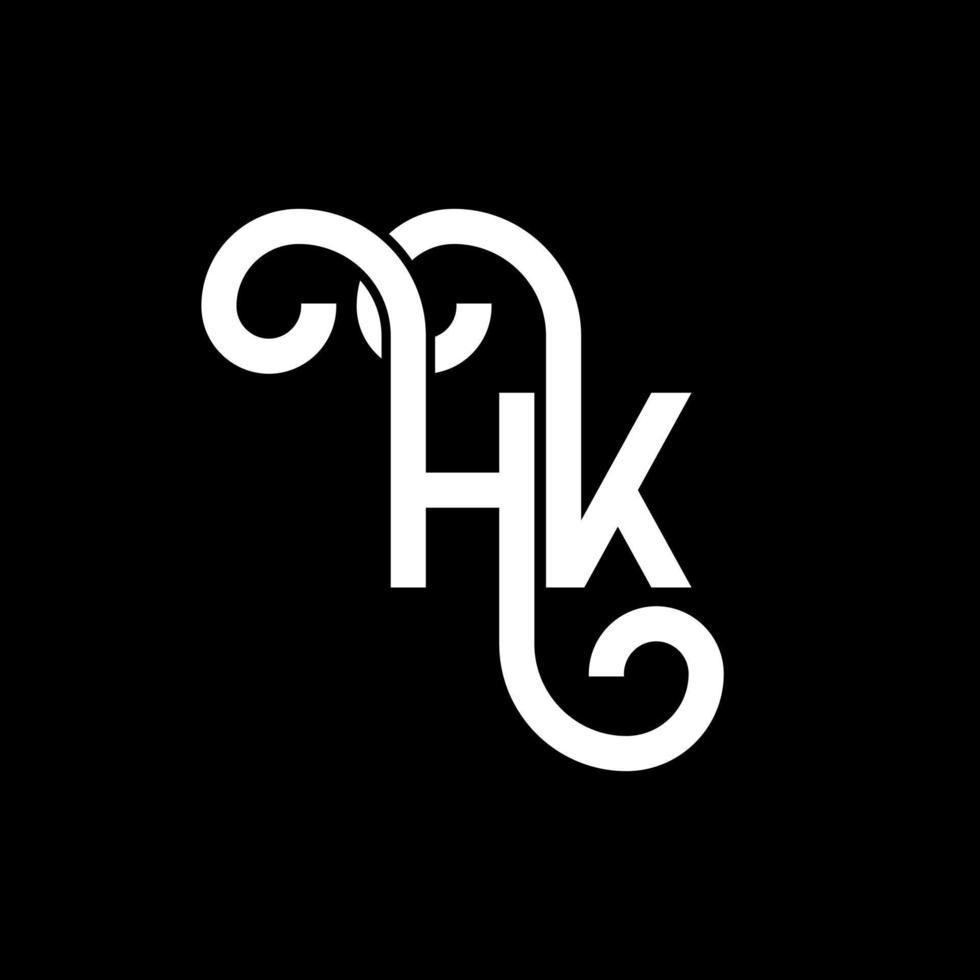 HK letter logo design on black background. HK creative initials letter logo concept. hh letter design. HK white letter design on black background. H K, h k logo vector