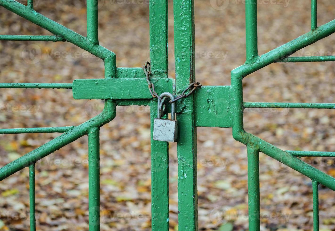 gate is closed on the lock photo