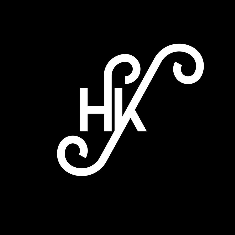 HK letter logo design on black background. HK creative initials letter logo concept. hh letter design. HK white letter design on black background. H K, h k logo vector