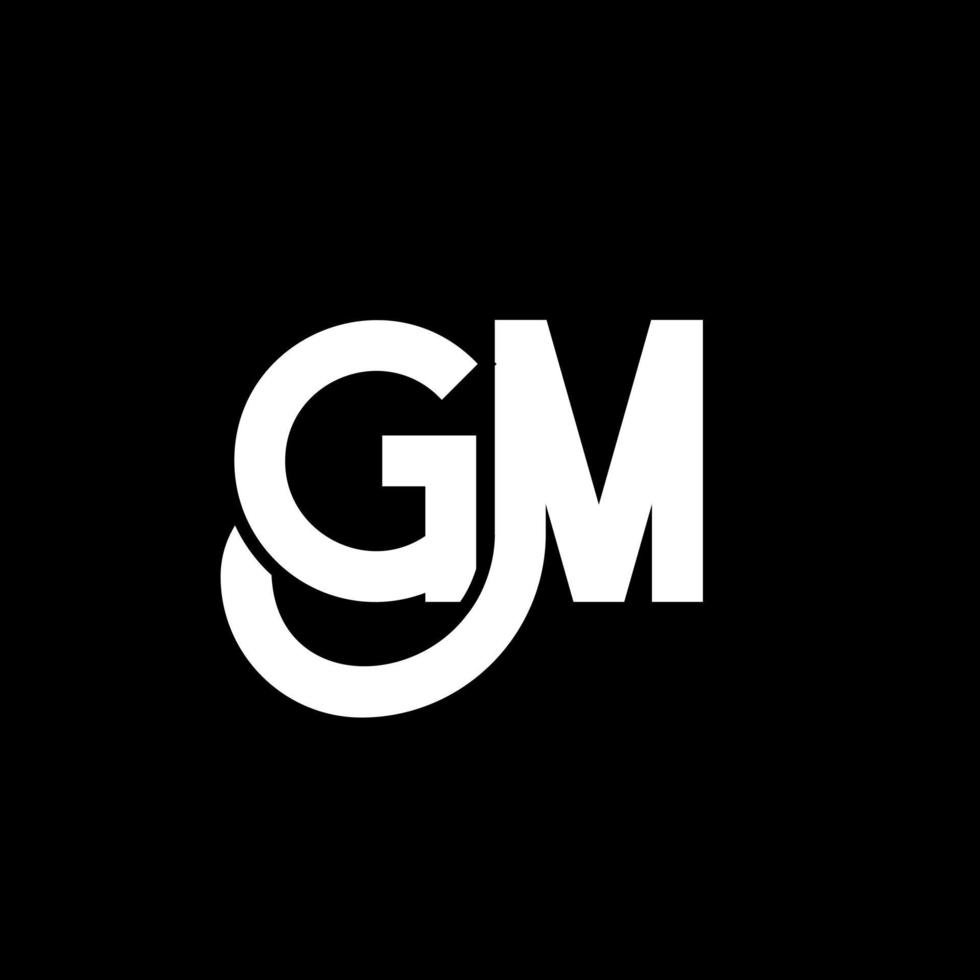 GM letter logo design on black background. GM creative initials letter logo concept. gm letter design. GM white letter design on black background. G M, g m logo vector