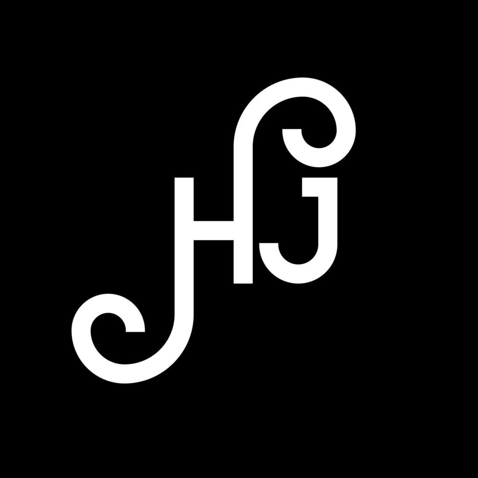 HJ letter logo design on black background. HJ creative initials letter logo concept. hj letter design. HJ white letter design on black background. H J, h j logo vector