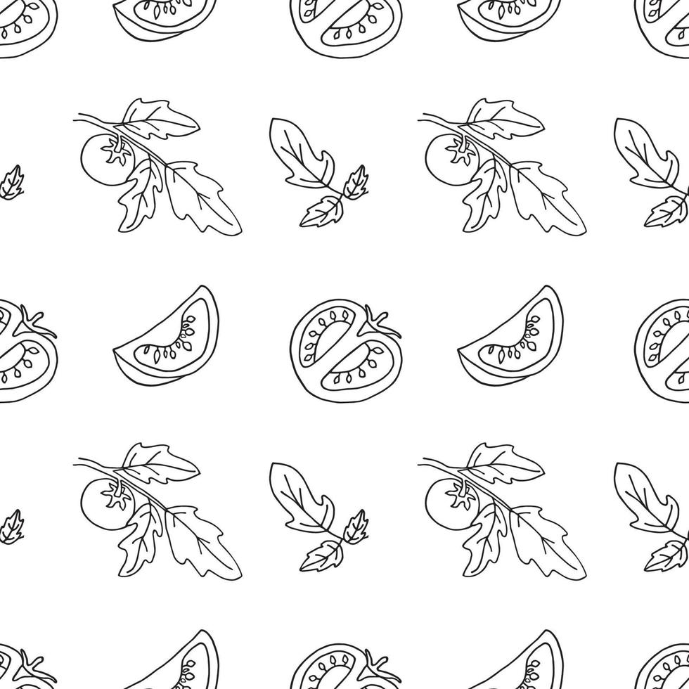 pattern tomatoes in doodle style vector