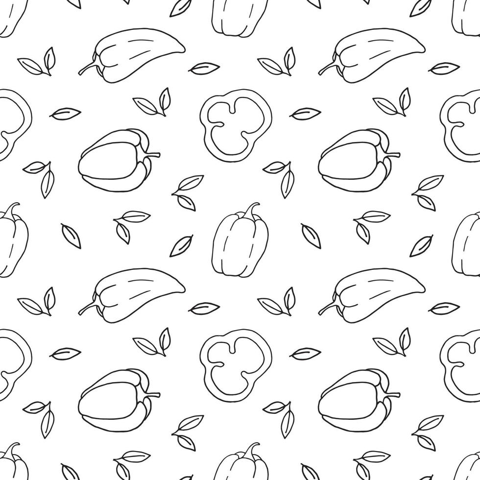 pattern with bell pepper vector