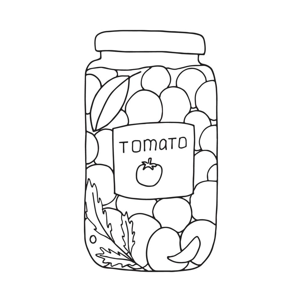 tomates enlatados en un frasco vector