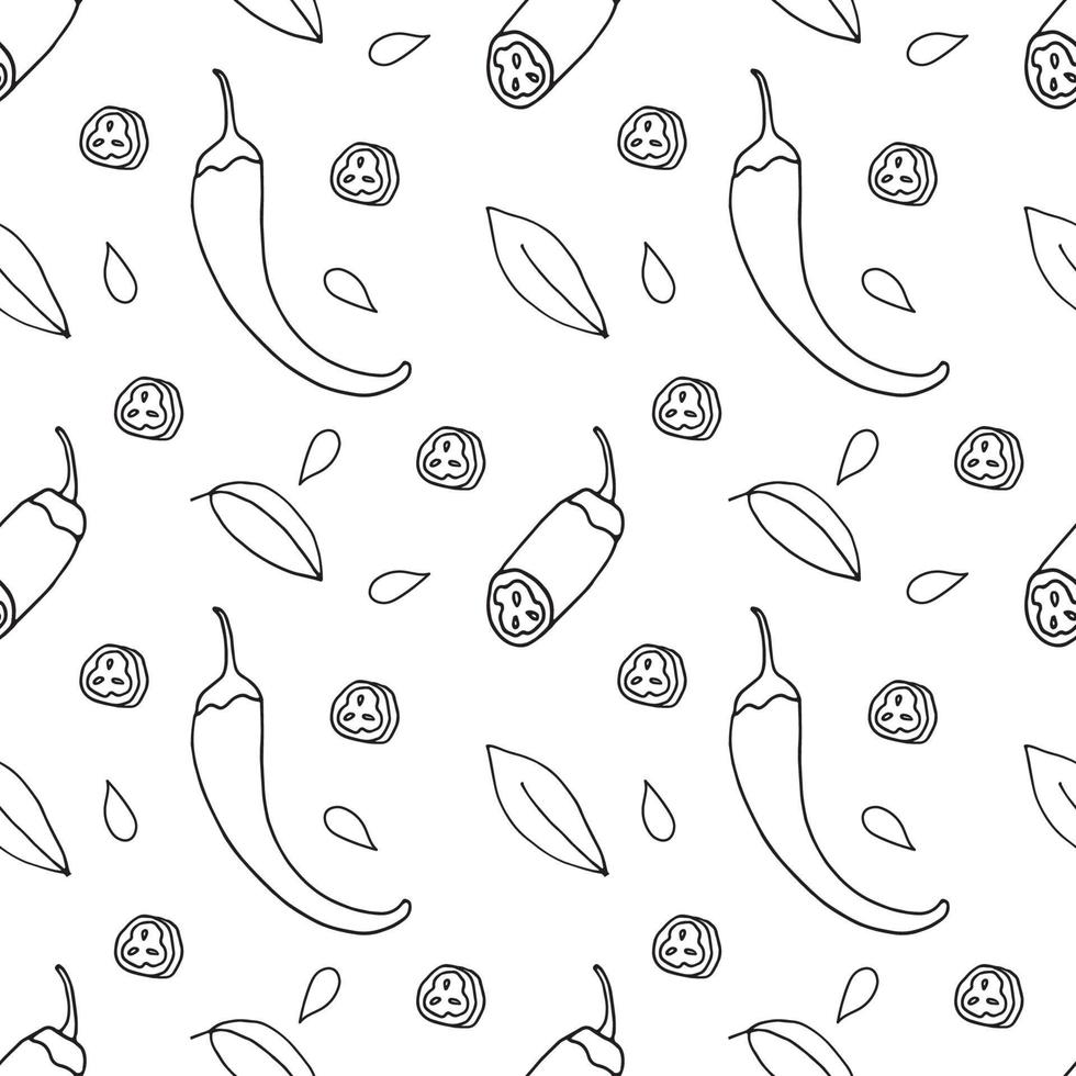 seamless pattern with chili peppers vector