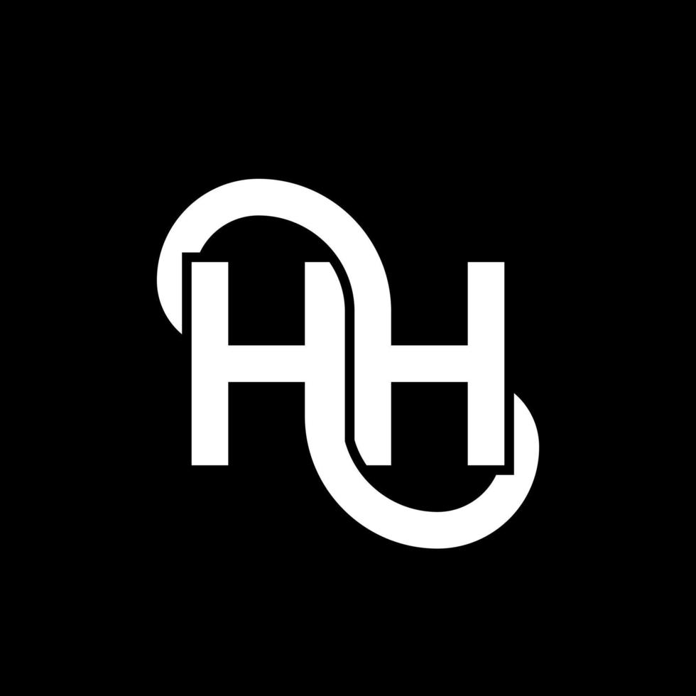 diseño del logotipo de la letra hh sobre fondo negro. concepto de logotipo de letra de iniciales creativas hh. diseño de letra hh. hh diseño de letras blancas sobre fondo negro. logotipo de hh, hh vector