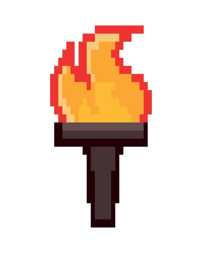 torchlight flame pixel vector