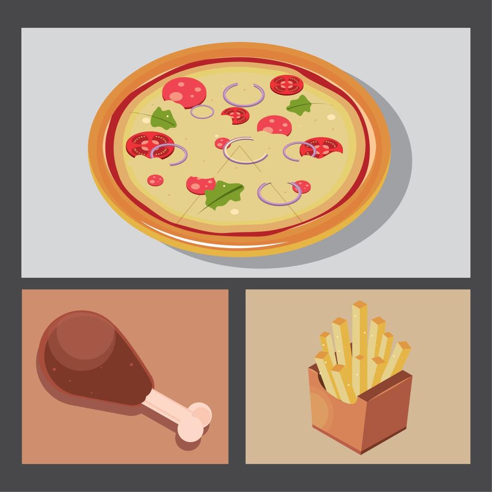 set fast food vector