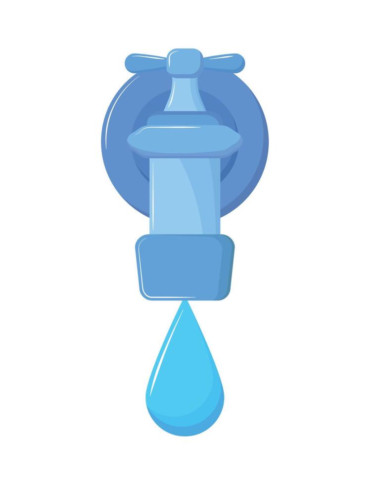 faucet and drop water vector