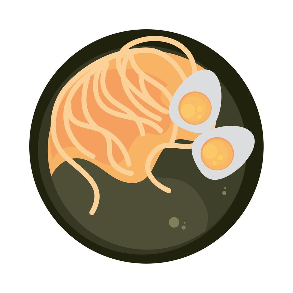 soup with noodles and egg vector