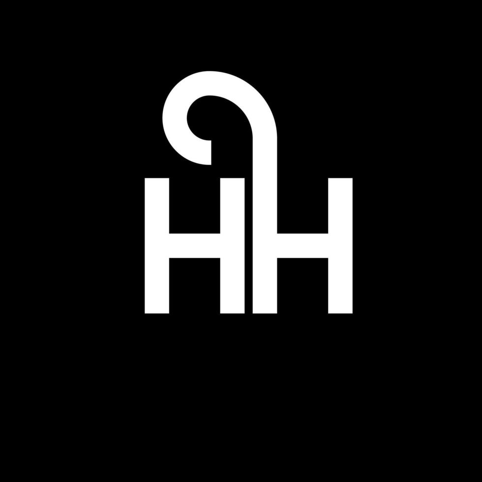 diseño del logotipo de la letra hh sobre fondo negro. concepto de logotipo de letra de iniciales creativas hh. diseño de letra hh. hh diseño de letras blancas sobre fondo negro. logotipo de hh, hh vector