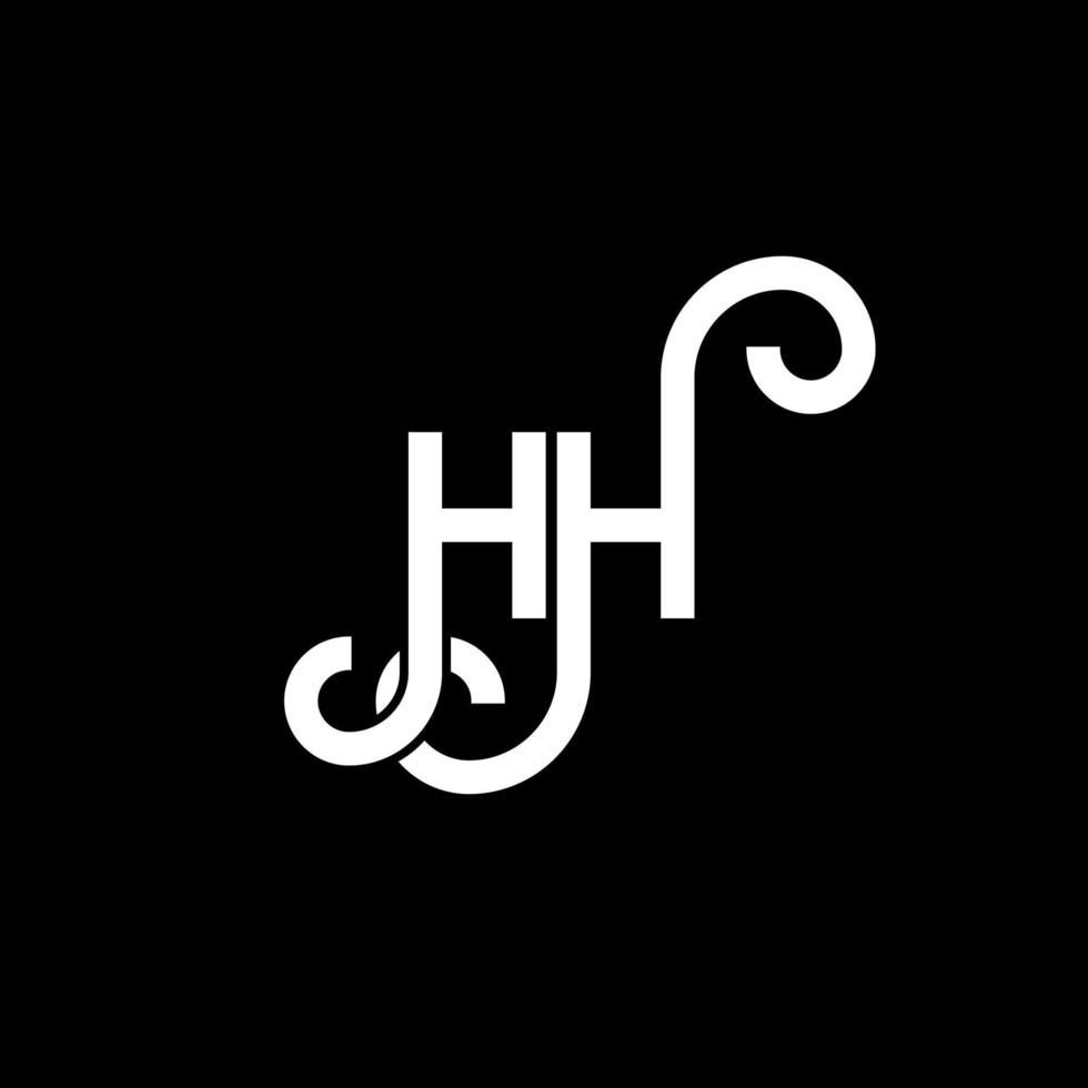 diseño del logotipo de la letra hh sobre fondo negro. concepto de logotipo de letra de iniciales creativas hh. diseño de letra hh. hh diseño de letras blancas sobre fondo negro. logotipo de hh, hh vector