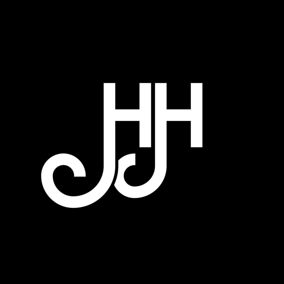 diseño del logotipo de la letra hh sobre fondo negro. concepto de logotipo de letra de iniciales creativas hh. diseño de letra hh. hh diseño de letras blancas sobre fondo negro. logotipo de hh, hh vector