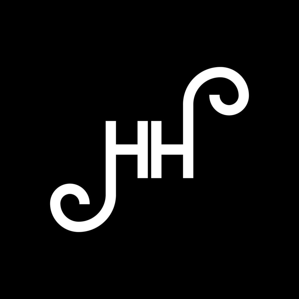 HH letter logo design on black background. HH creative initials letter logo concept. hh letter design. HH white letter design on black background. H H, h H logo vector