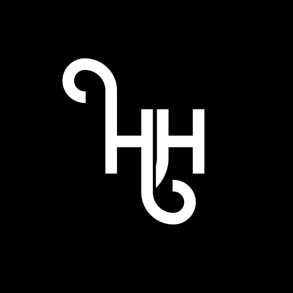 diseño del logotipo de la letra hh sobre fondo negro. concepto de logotipo de letra de iniciales creativas hh. diseño de letra hh. hh diseño de letras blancas sobre fondo negro. logotipo de hh, hh vector