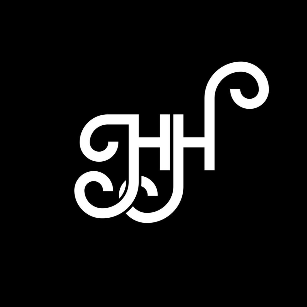 HH letter logo design on black background. HH creative initials letter logo concept. hh letter design. HH white letter design on black background. H H, h H logo vector