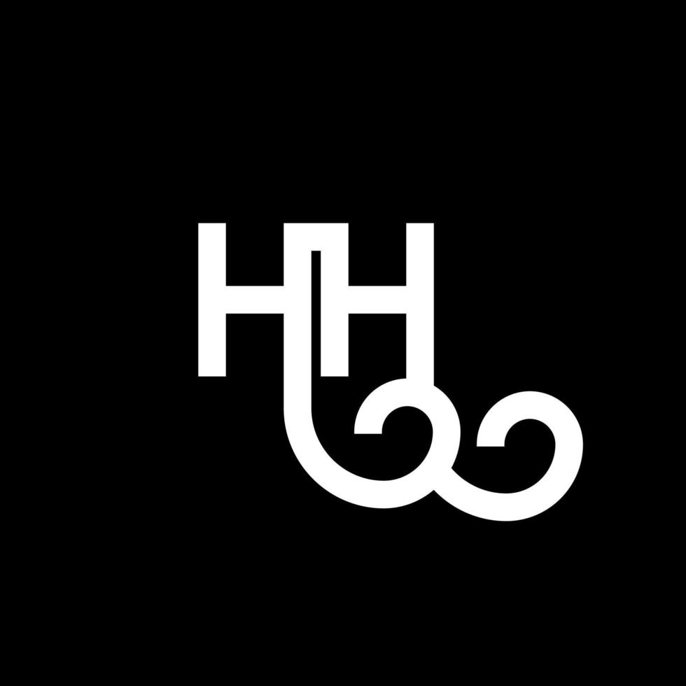 diseño del logotipo de la letra hh sobre fondo negro. concepto de logotipo de letra de iniciales creativas hh. diseño de letra hh. hh diseño de letras blancas sobre fondo negro. logotipo de hh, hh vector