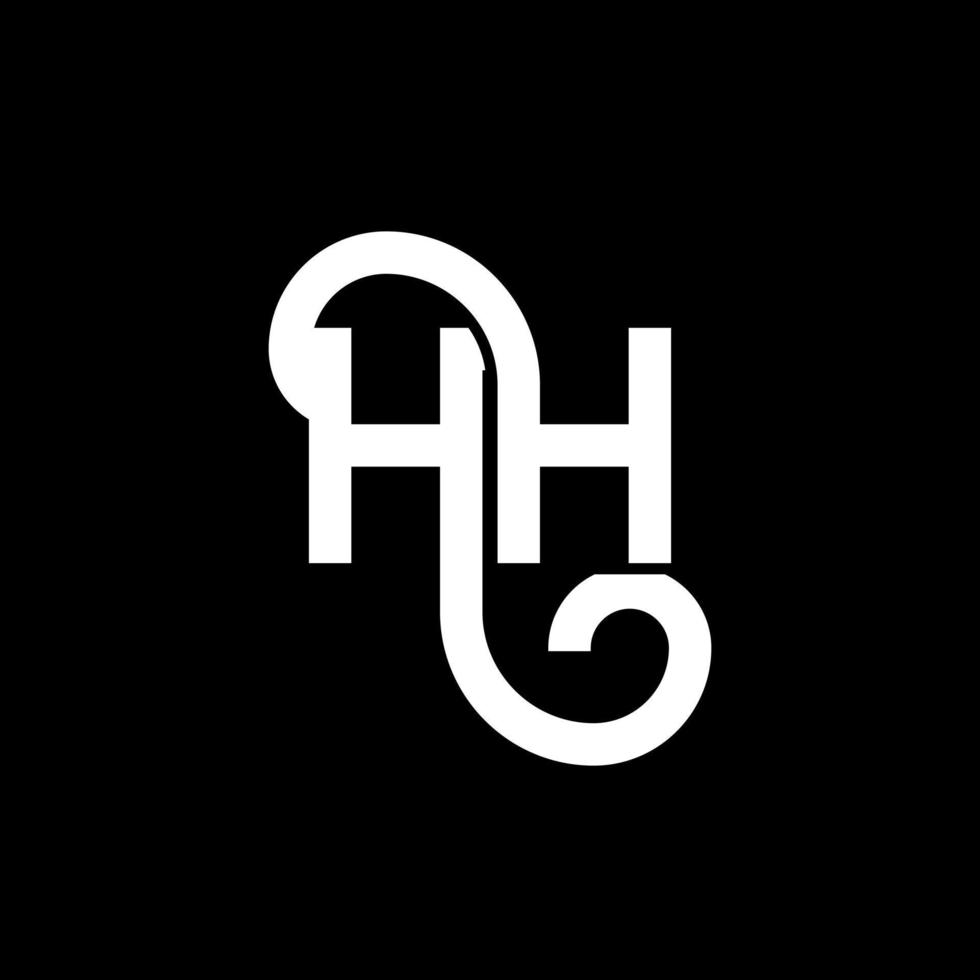 diseño del logotipo de la letra hh sobre fondo negro. concepto de logotipo de letra de iniciales creativas hh. diseño de letra hh. hh diseño de letras blancas sobre fondo negro. logotipo de hh, hh vector