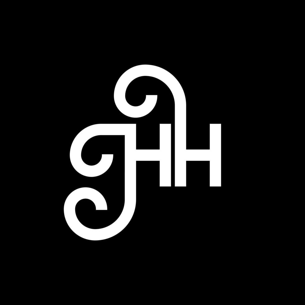 HH letter logo design on black background. HH creative initials letter logo concept. hh letter design. HH white letter design on black background. H H, h H logo vector
