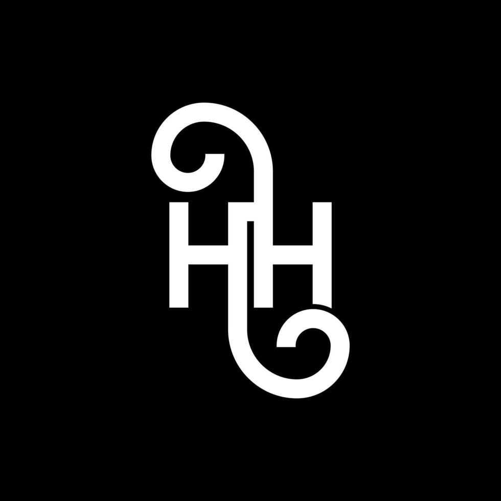 HH letter logo design on black background. HH creative initials letter logo concept. hh letter design. HH white letter design on black background. H H, h H logo vector