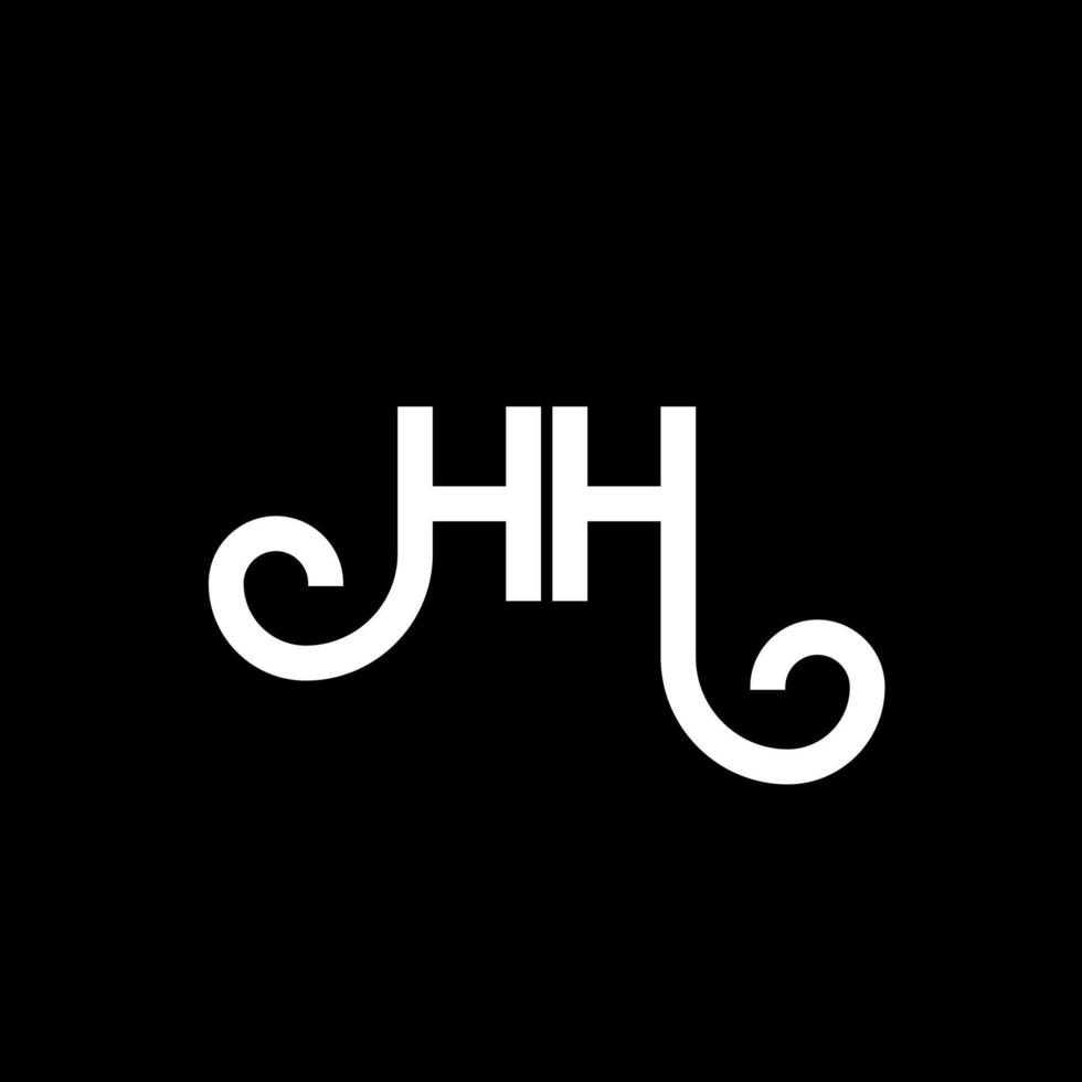 HH letter logo design on black background. HH creative initials letter logo concept. hh letter design. HH white letter design on black background. H H, h H logo vector