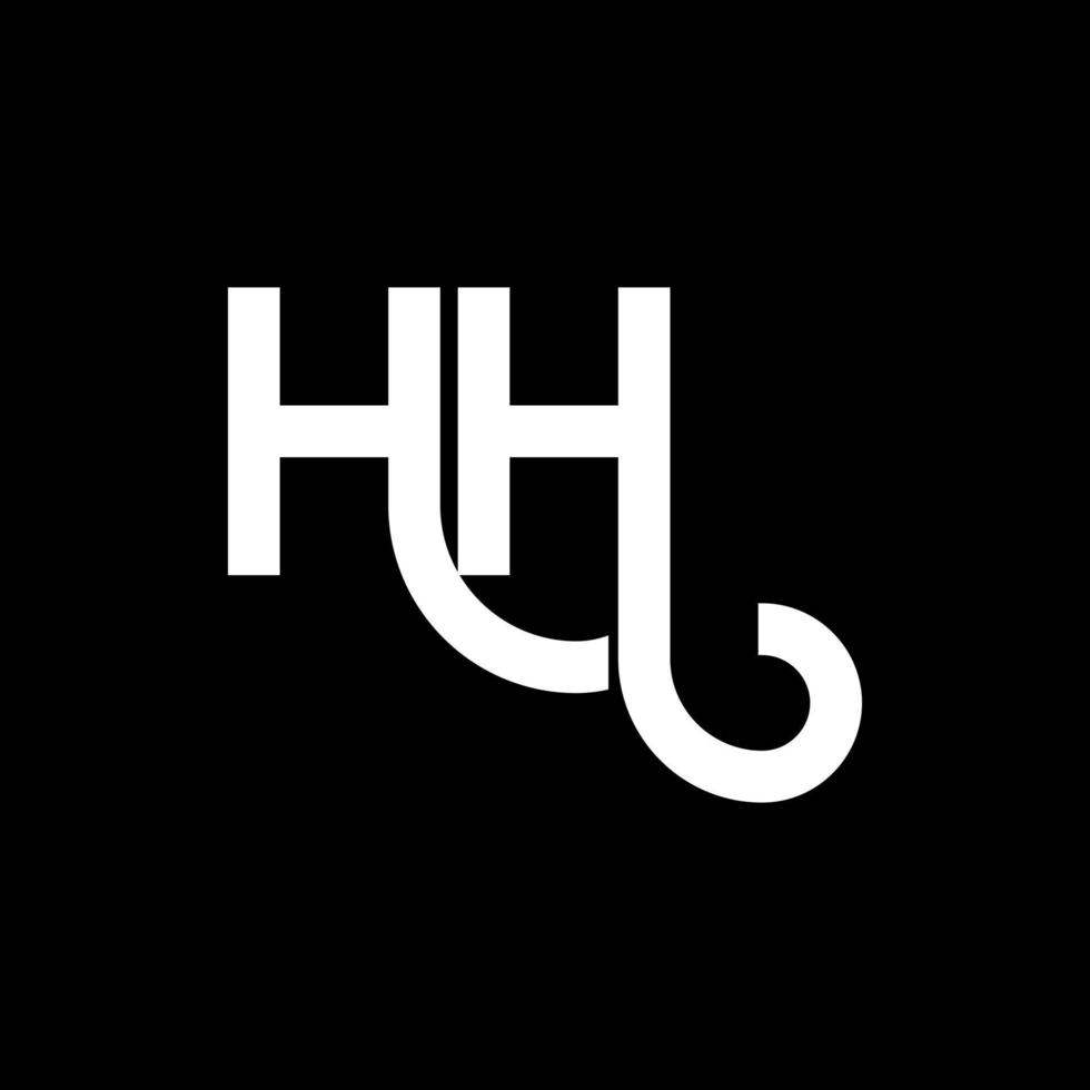 diseño del logotipo de la letra hh sobre fondo negro. concepto de logotipo de letra de iniciales creativas hh. diseño de letra hh. hh diseño de letras blancas sobre fondo negro. logotipo de hh, hh vector