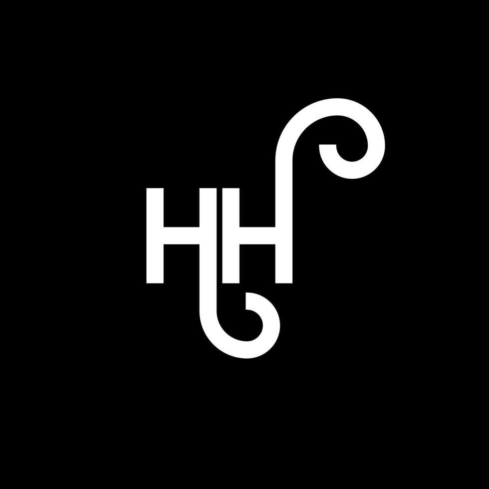 diseño del logotipo de la letra hh sobre fondo negro. concepto de logotipo de letra de iniciales creativas hh. diseño de letra hh. hh diseño de letras blancas sobre fondo negro. logotipo de hh, hh vector